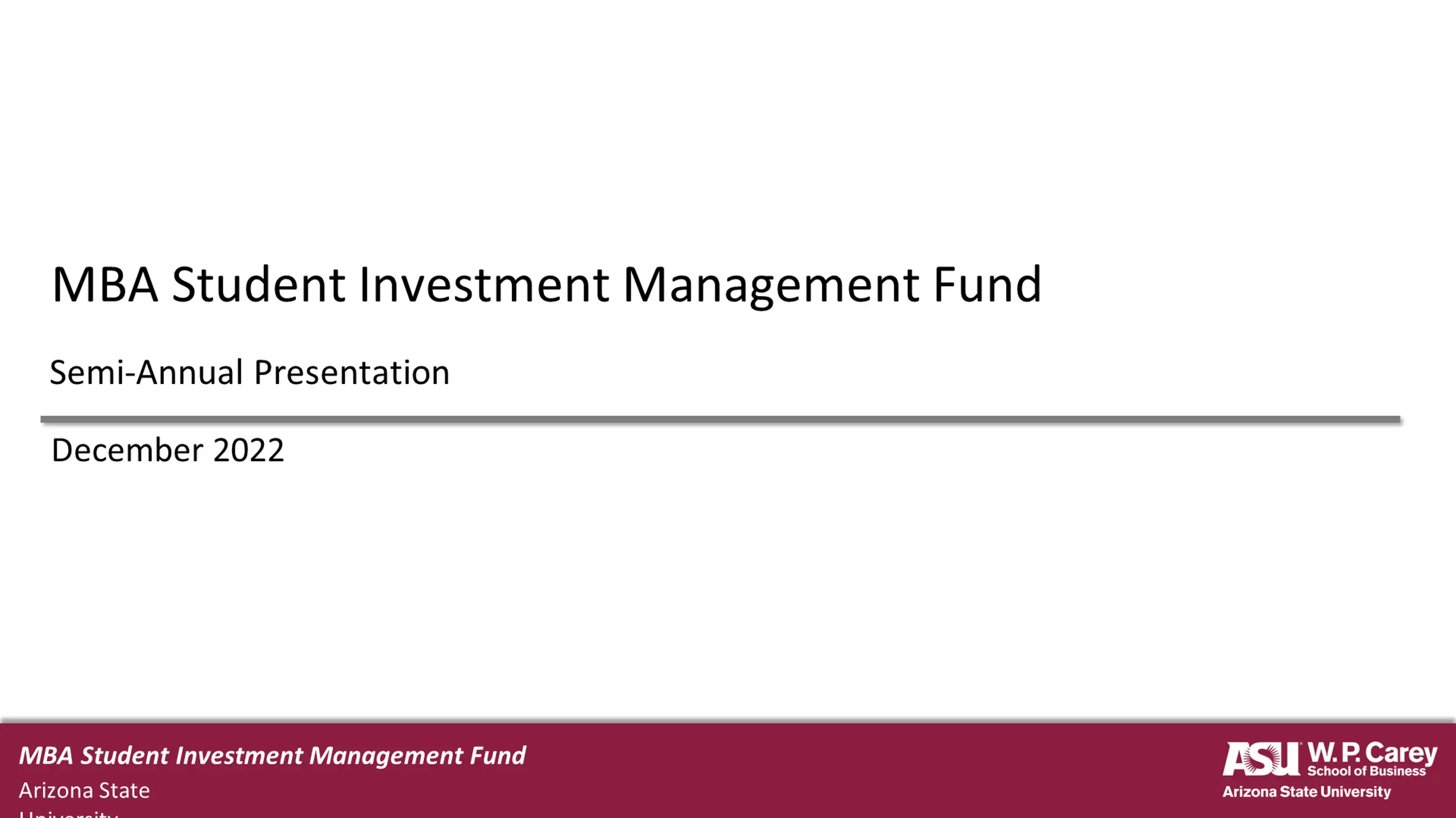 MBA Student Investment Management Fund