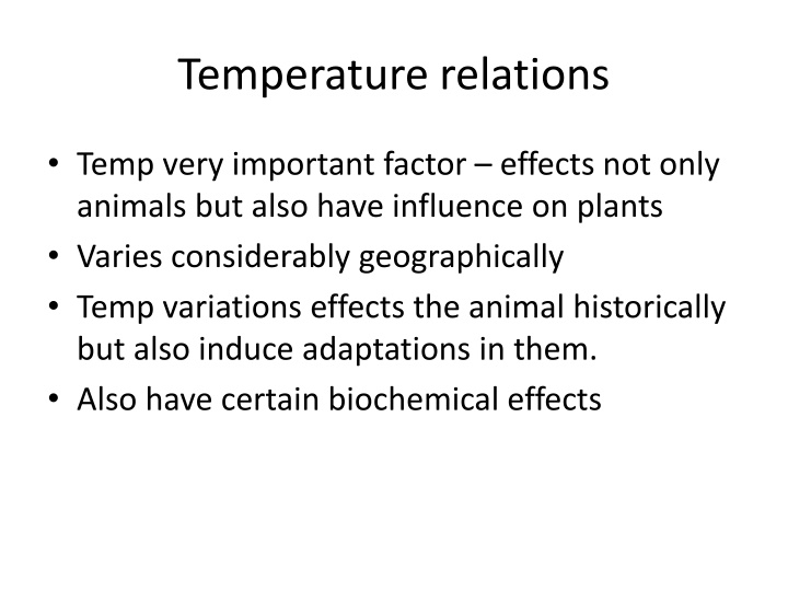 The Impact of Temperature on Animals and Plants