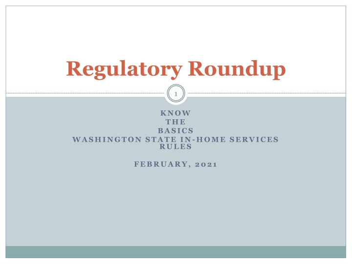 Washington State In-Home Services Rules