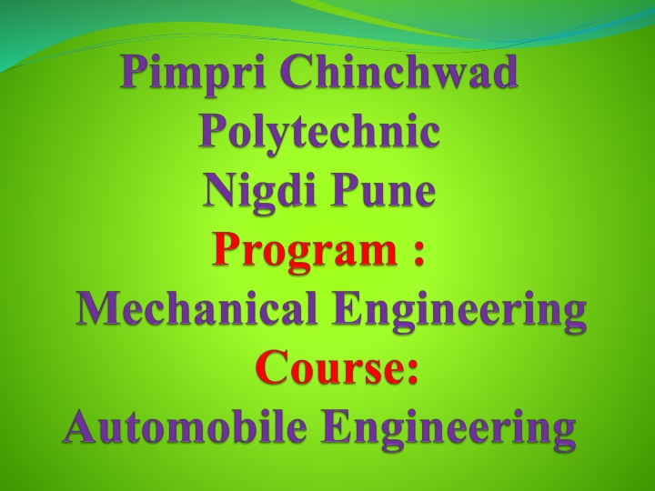 Automobile Transmission Systems: Construction and Functions