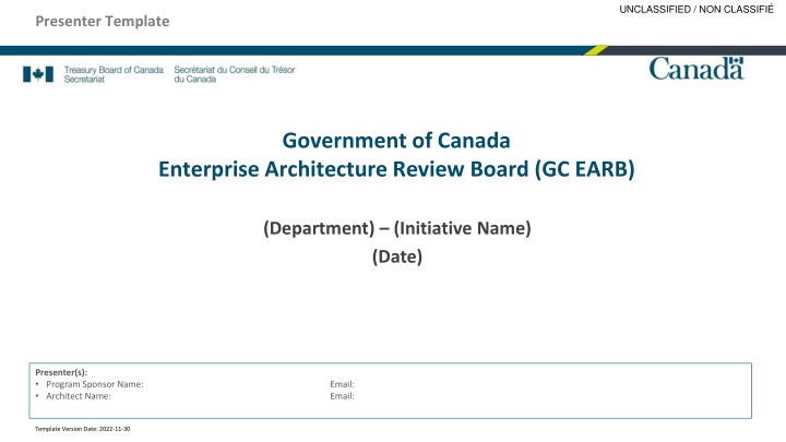 Government of Canada Enterprise Architecture Review Board Presentation