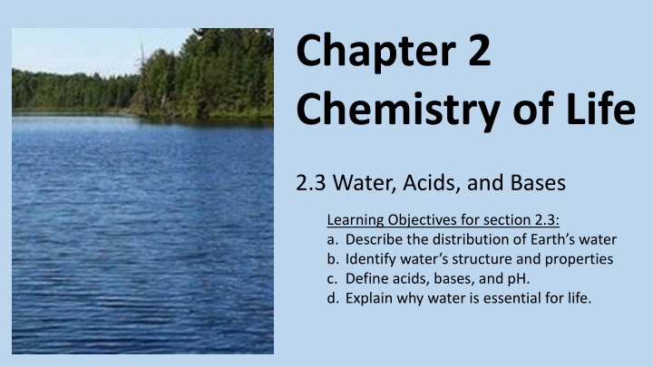 Water, Acids, and Bases in Chemistry