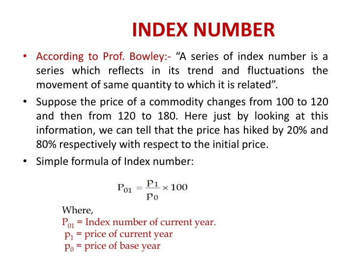 Index Numbers in Economics