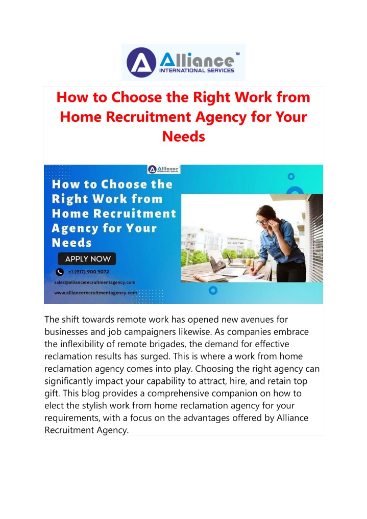 how to choose the right work from home n.w