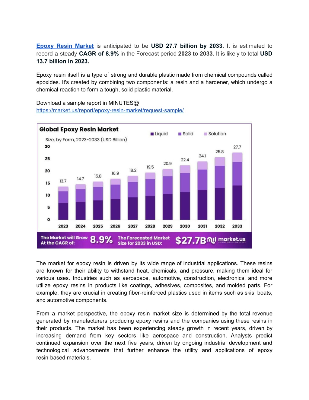 epoxy resin market is anticipated l.w