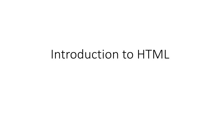 Introduction to HTML Fundamentals