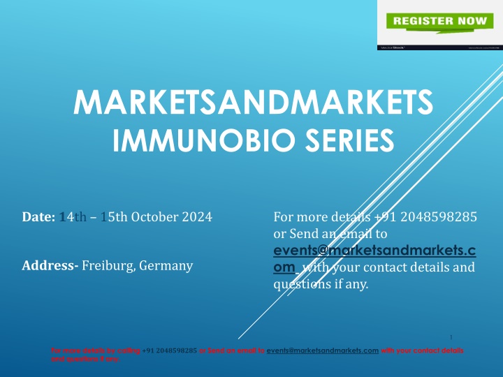 ImmunoBio Series (Conference) | 14th - 15th October 2024 | Freiburg, Germany