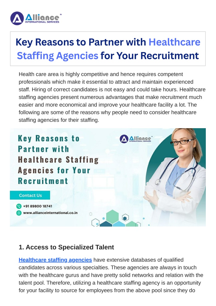 key reasons to partner with healthcare staffing n.w