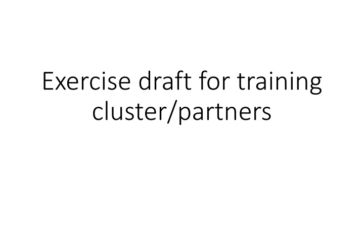 Data Analysis and Dissemination Training Exercises