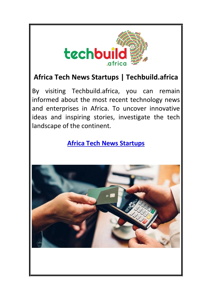 africa tech news startups techbuild africa n.w