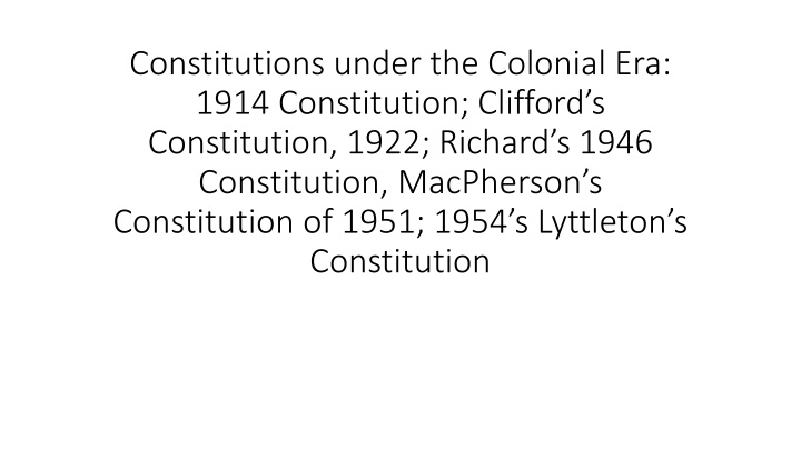 Impact of Colonialism on Nigerian Politics