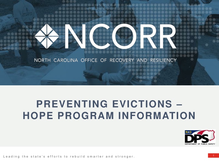 HOPE Program: Providing Rental Assistance and Eviction Prevention Efforts