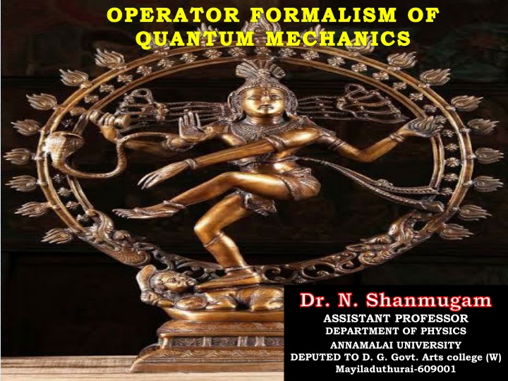 Operator Formalism in Quantum Mechanics