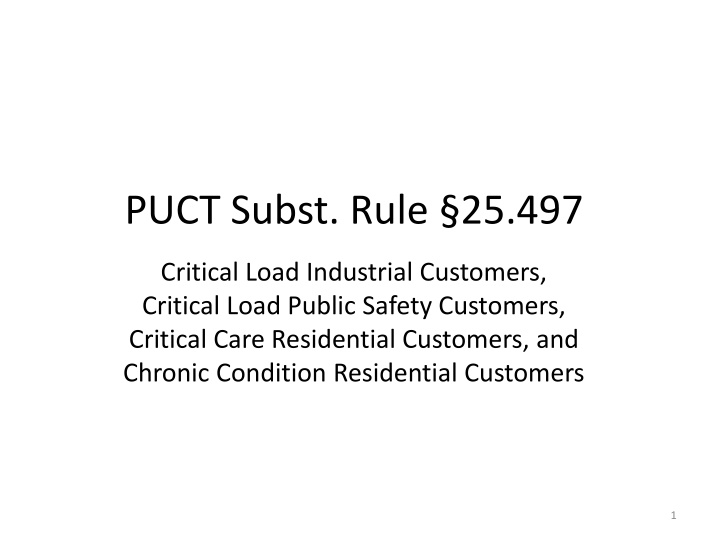 Electricity Customer Designation Rules