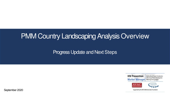 Advancing Biomedical Prevention Products: PMM Country Landscaping Analysis