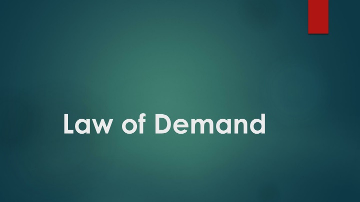 The Law of Demand in Economics