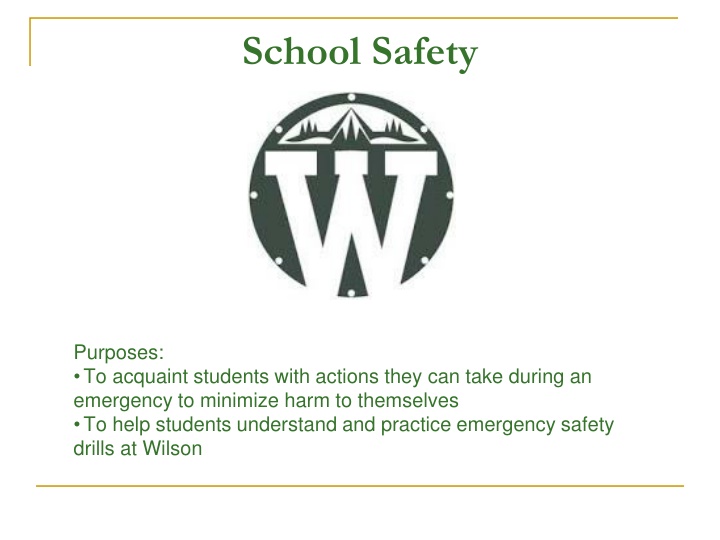 Emergency Preparedness and Safety Drills at Wilson School