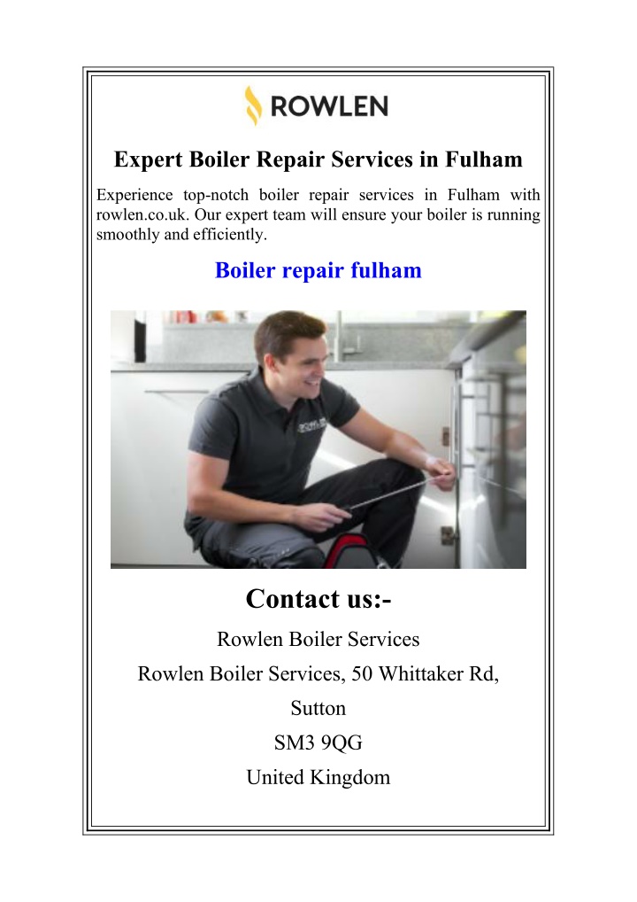 expert boiler repair services in fulham n.w