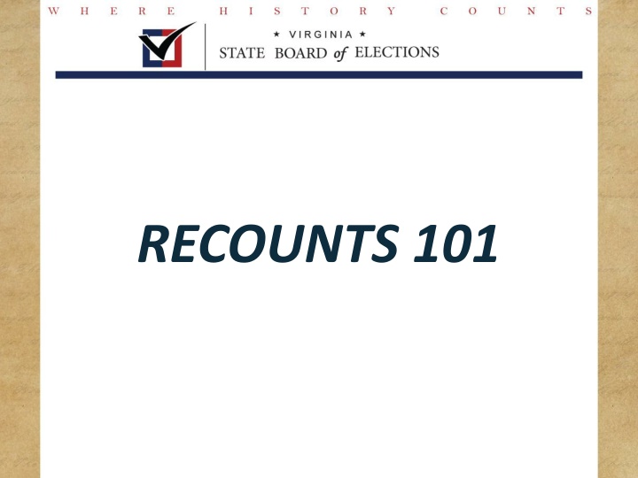 Recounts in Virginia Elections