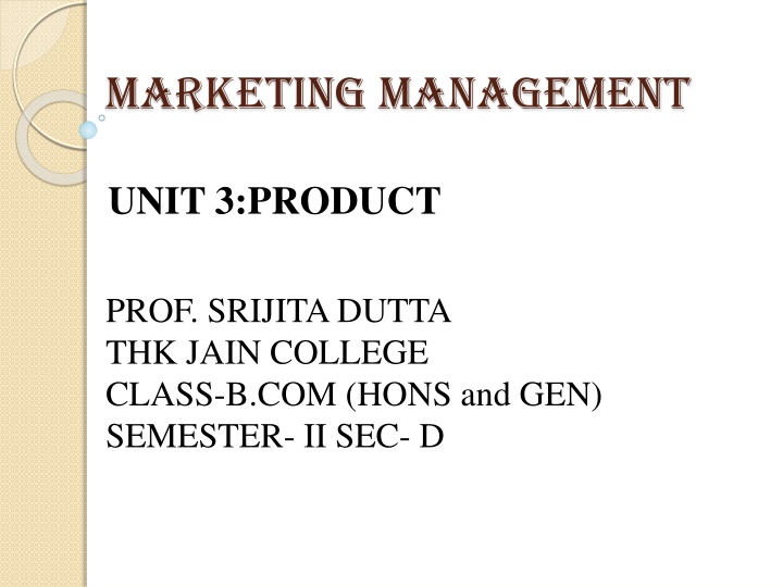 Product Classification and Importance in Marketing