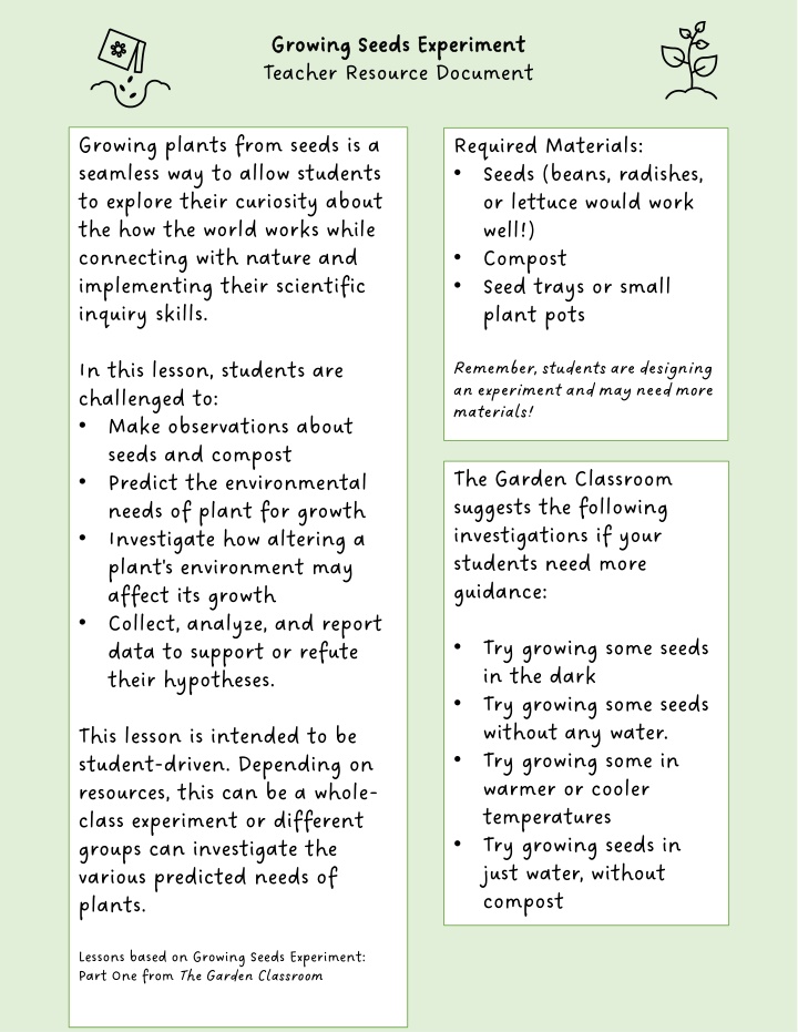 Engaging Science Lesson: Seed Growth Experiment