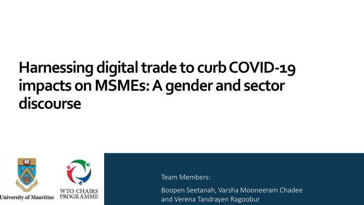 Harnessing Digital Trade for MSMEs in the COVID-19 Era: Gender and Sector Discourse