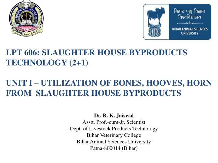Utilization of Bones, Hooves, and Horn from Slaughterhouse Byproducts
