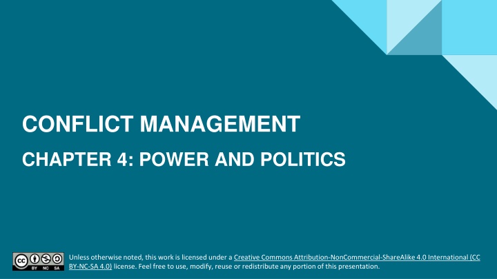 Power, Politics, and Conflict Management in Organizations