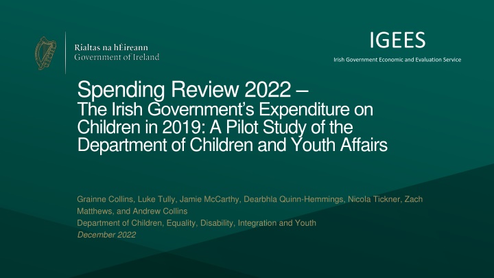Irish Government Children Expenditure Study 2019