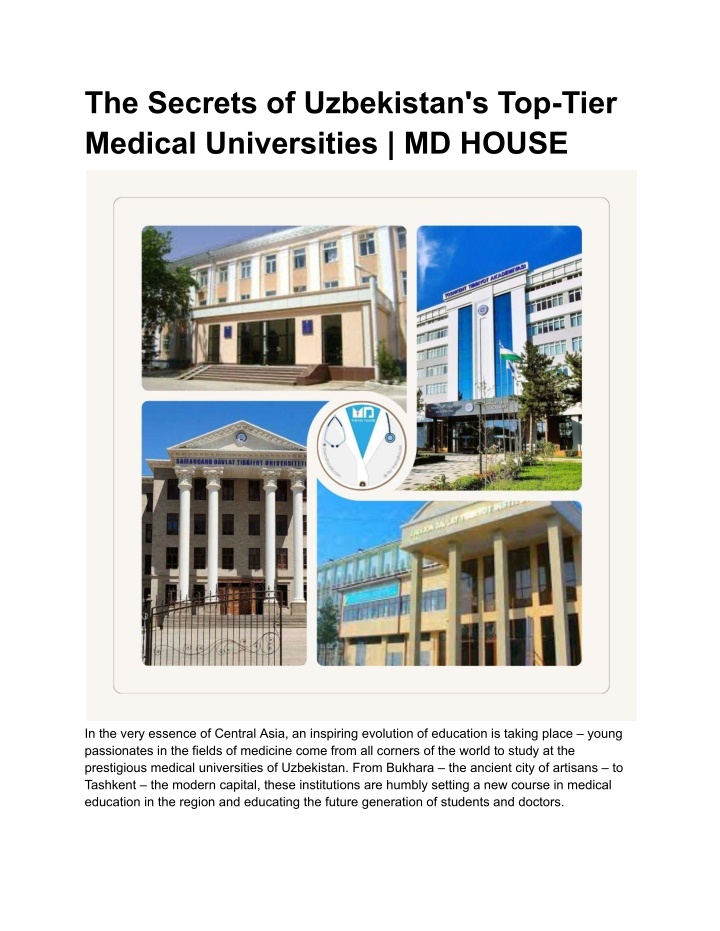 the secrets of uzbekistan s top tier medical n.w