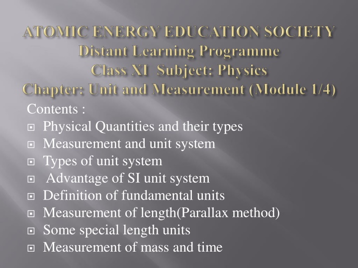 Physical Quantities and Measurement Systems