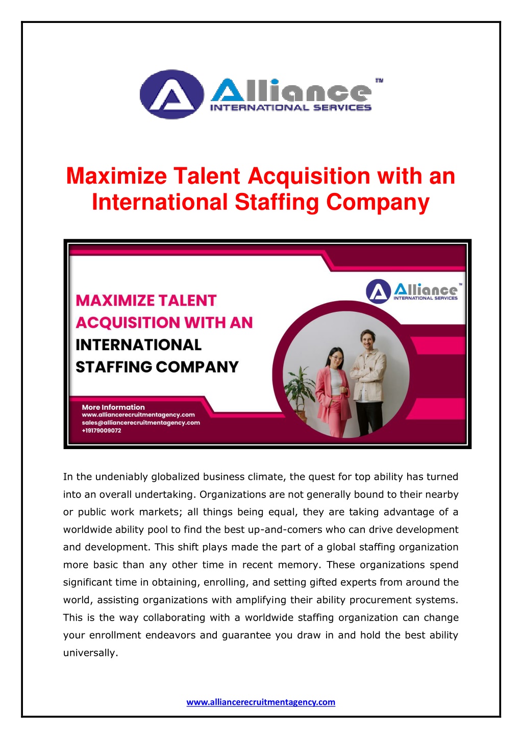 maximize talent acquisition with an international l.w