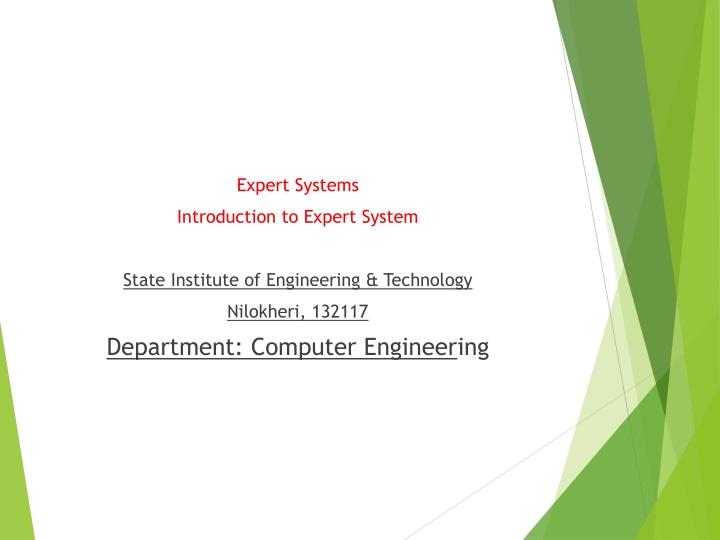 Expert Systems in Computer Engineering