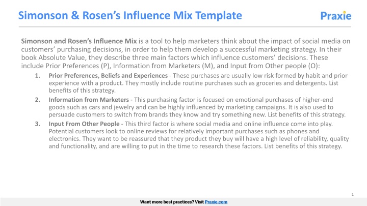 Simonson & Rosen's Influence Mix for Effective Marketing Strategies