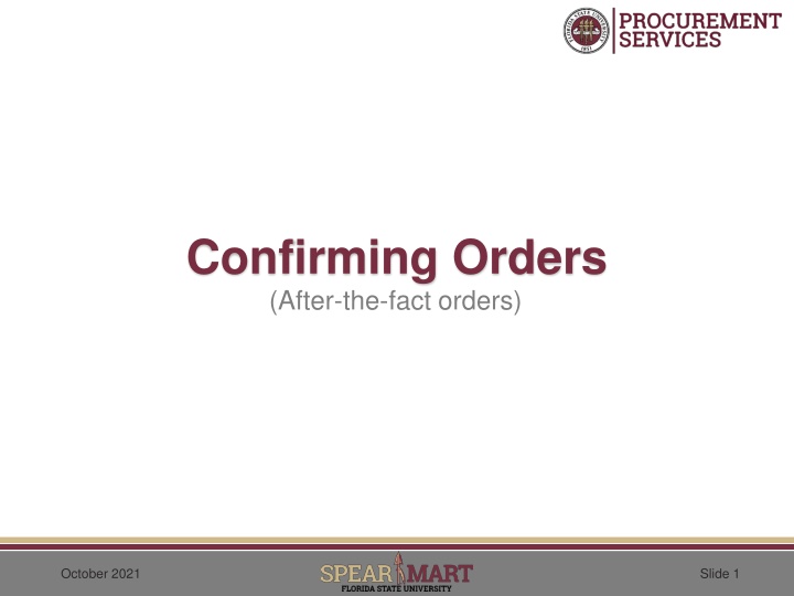 University Procurement Policies and Delegation Guidelines - October 2021