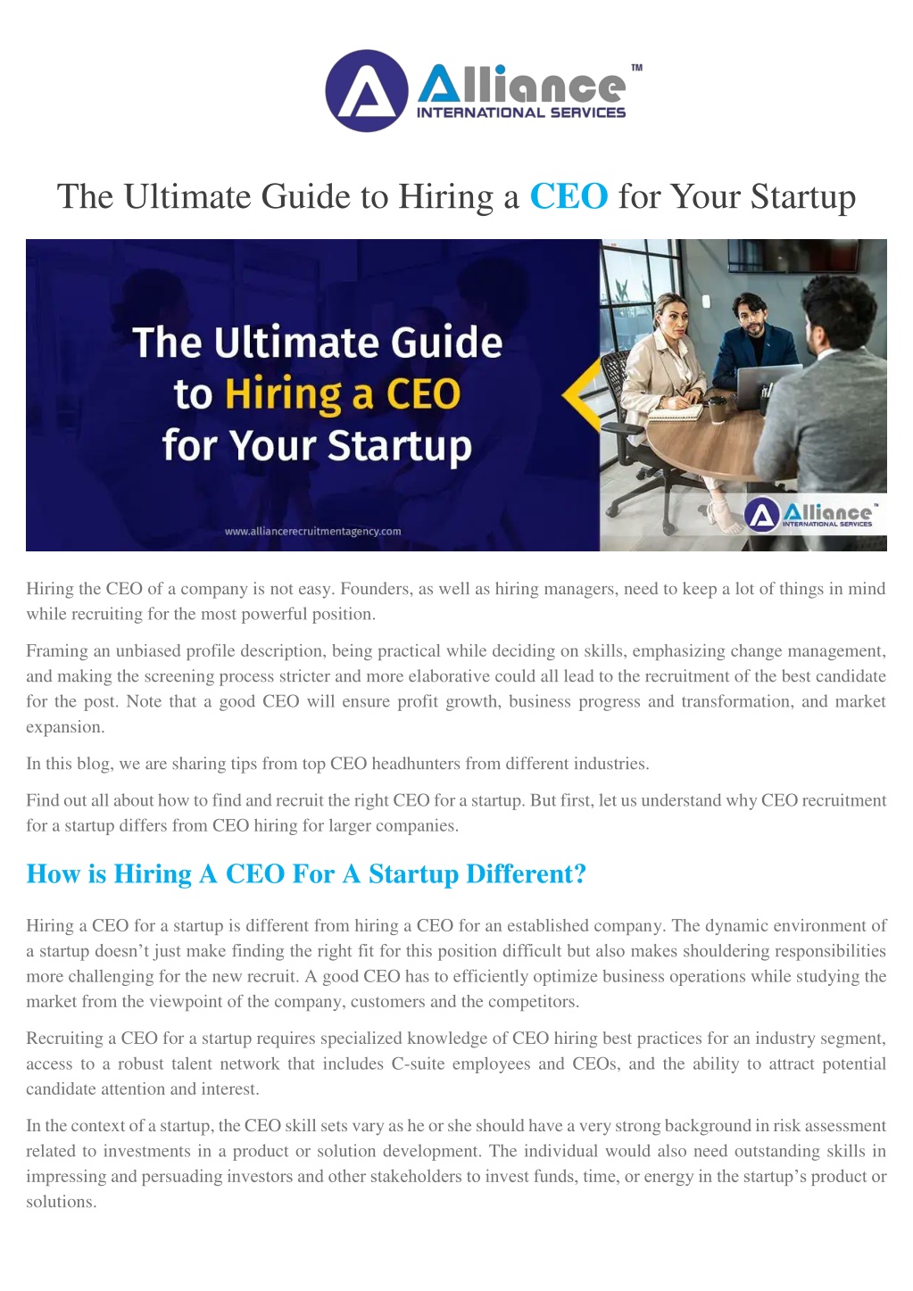 the ultimate guide to hiring a ceo for your l.w