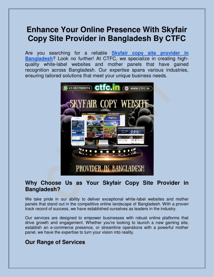 enhance your online presence with skyfair copy n.w