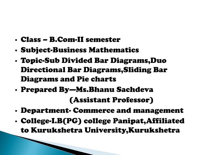 Business Mathematics: Various Bar Diagrams and Charts Explained