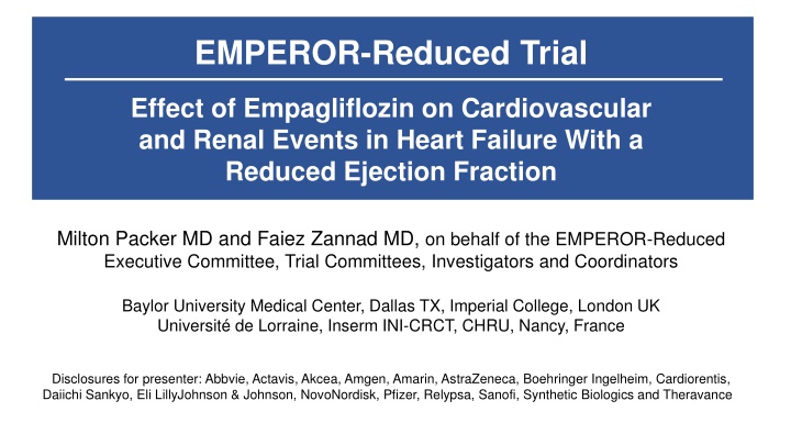 Empagliflozin Effects on Heart Failure with Reduced Ejection Fraction: EMPEROR-Reduced Trial Overview