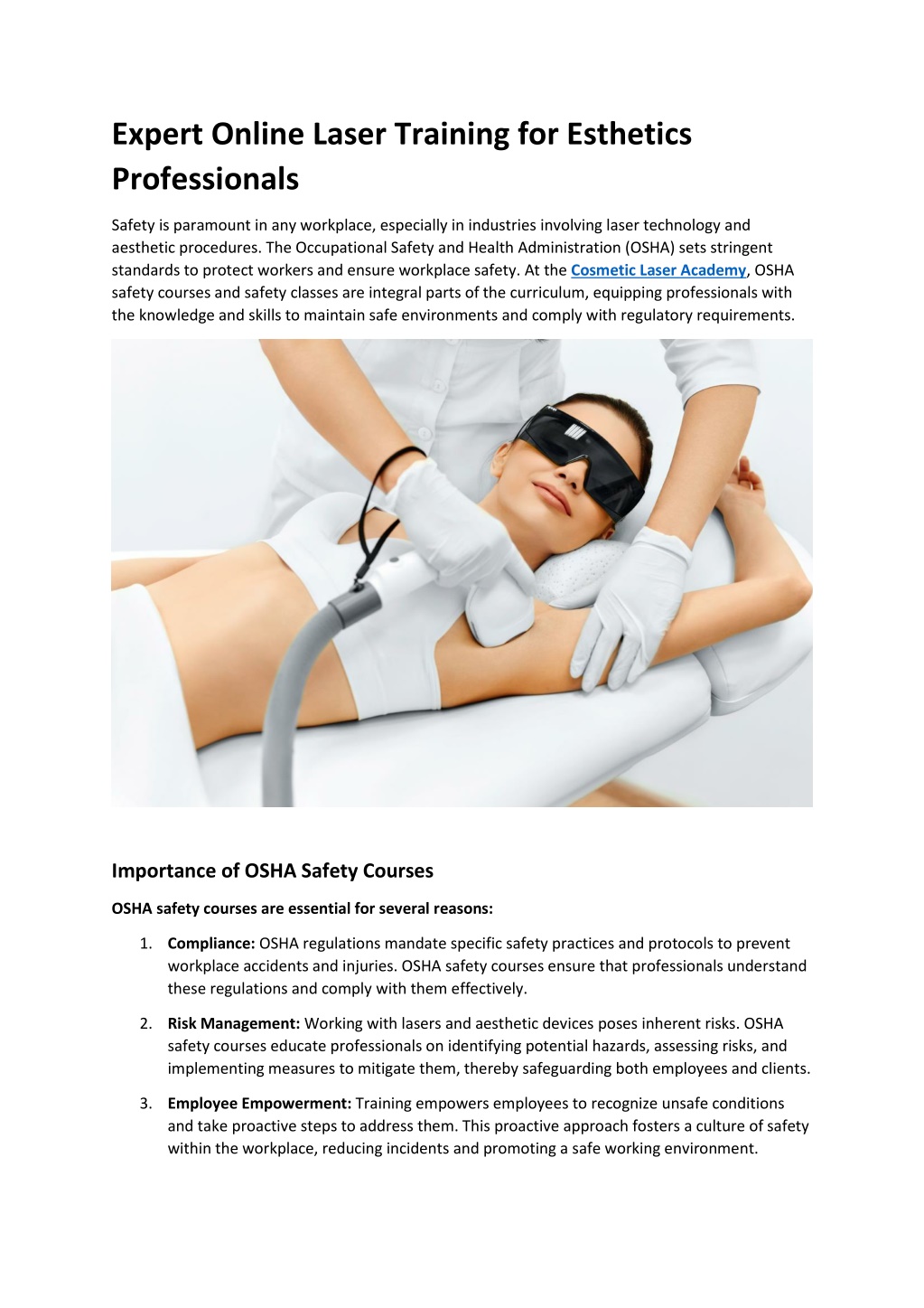 expert online laser training for esthetics l.w