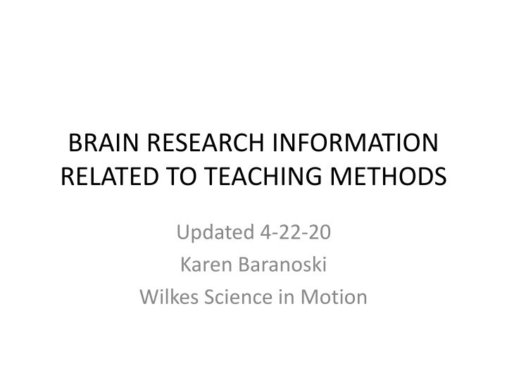 Brain Research Insights on Teaching Methods
