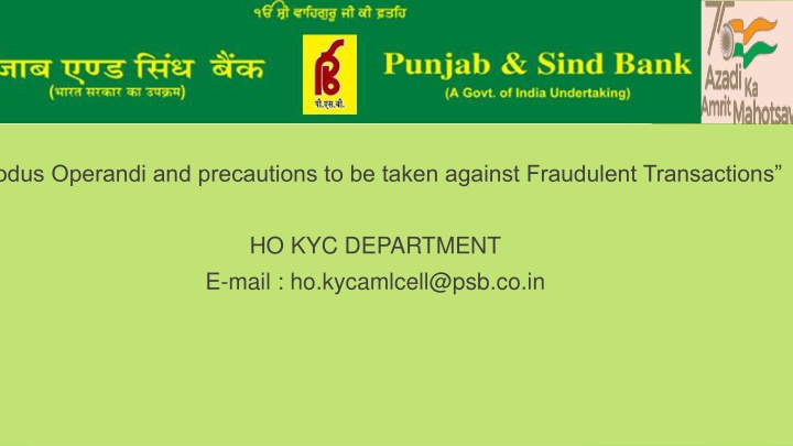 Modus Operandi and Precautions against Fraudulent Transactions