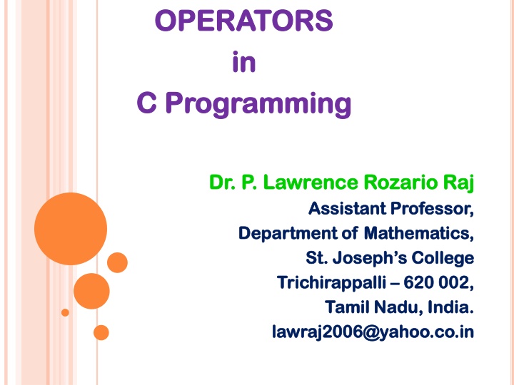 Arithmetic Operators in C Programming