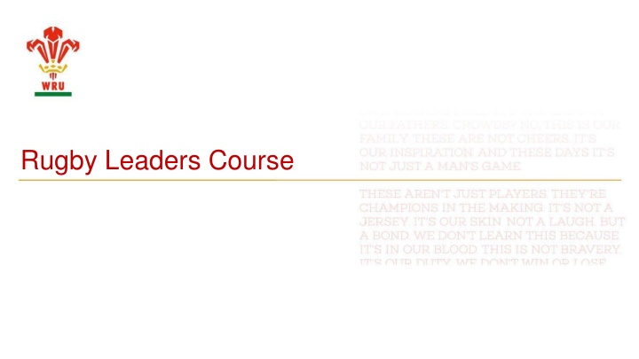 Rugby Leaders Course Overview and Best Coaching Practices