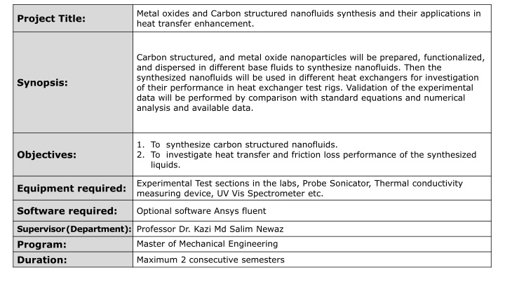 Advanced Research in Nanofluids and Heat Transfer Enhancement