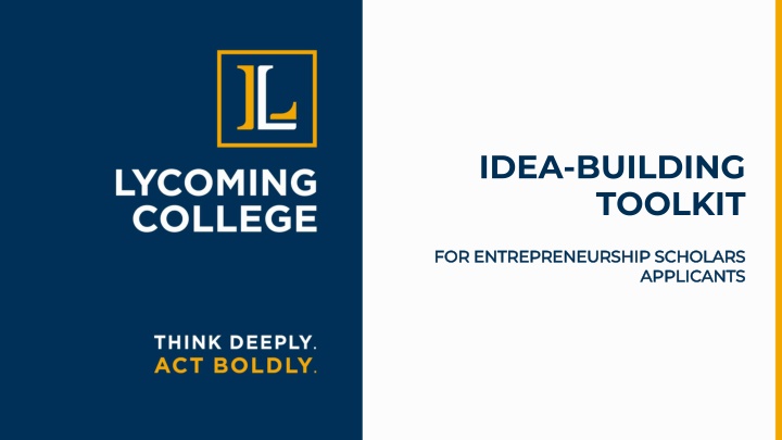 Entrepreneurship Scholars Idea Building Toolkit for Problem-Solving