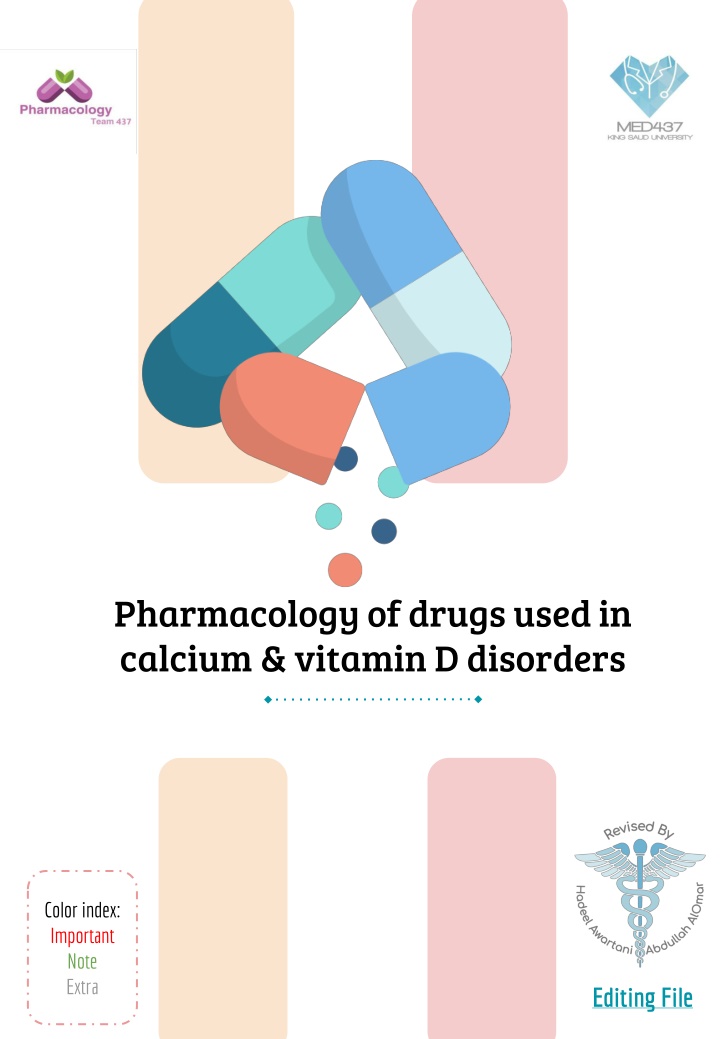 Pharmacology of Drugs Used in Calcium & Vitamin D Disorders