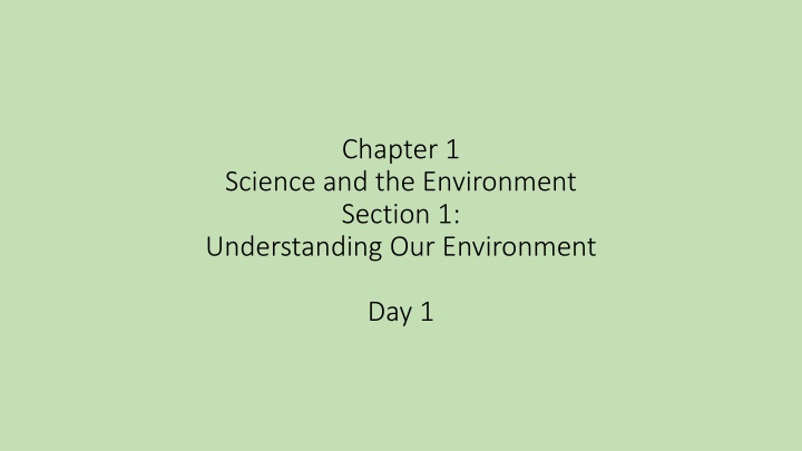 Understanding Environmental Science: An Overview
