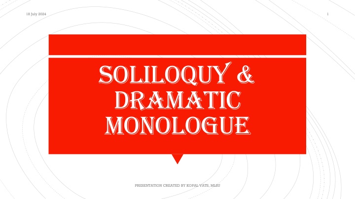 Soliloquy and Dramatic Monologue in Literature