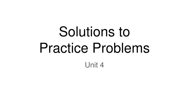 Chemistry Practice Problems Solutions Unit 4